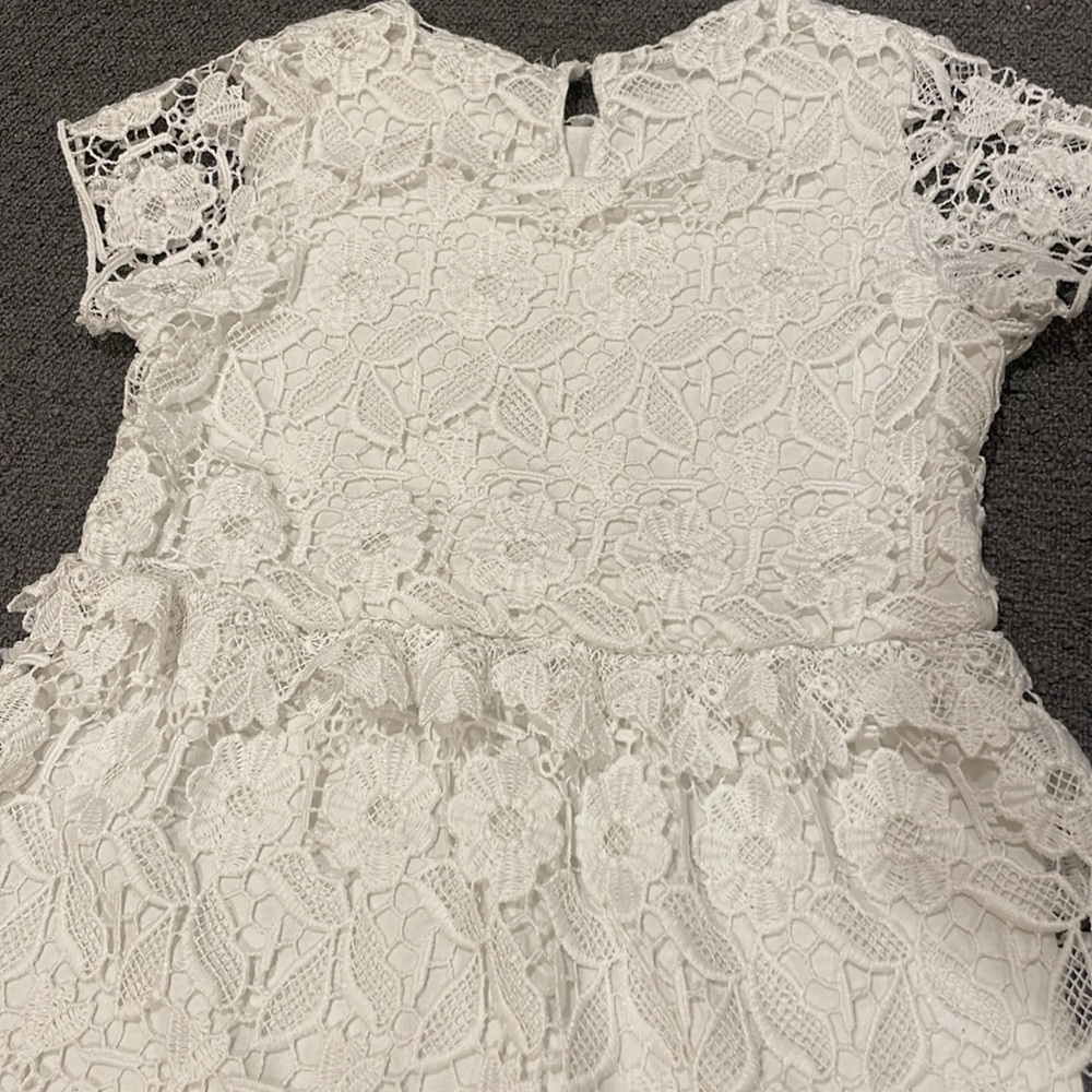 Zara Girls Soft Collection White Floral Lace Dress size 6 - Picture 3 of 4